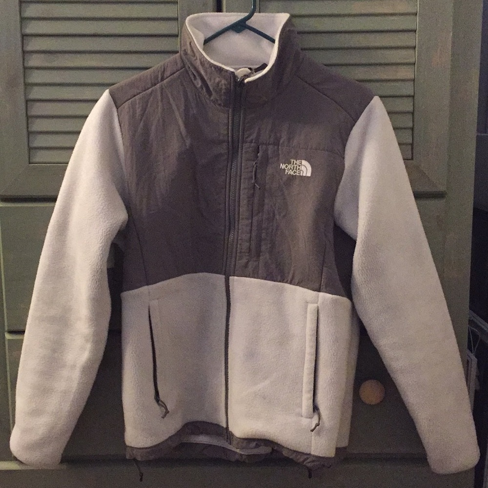 White North Face Zip Up Jacket